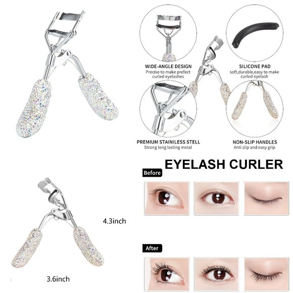 NWT Sparkling Crystal Rhinestone Bling Silver Stocking Stuffers Makeup B… - Picture 3 of 17